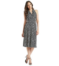 NEW NINE WEST BLACK WHITE EMPIRE WAIST CAREER DRESS SIZE 10 $99