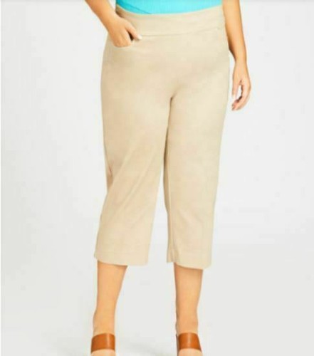 Avenue Beige Plus Size Beige Super Stretch Pull On Capris (Size: 26) | eBay