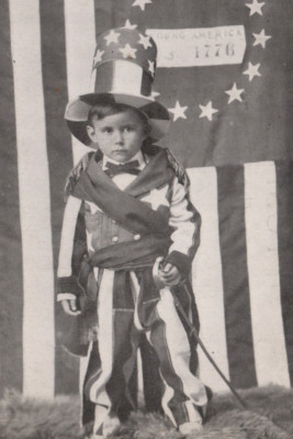 1908 Byron Lemoyne Dayhuff 3 Year Old Patriotic Child Sword USA Flag Postcard