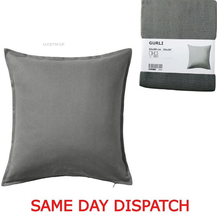 Ikea Grey Gurli Cushion Cover 50cm x 50cm 100% Cotton UK FREE Fast