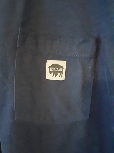 Mens Buffalo Outdoors Navy Blue Short Sleeve Pocket Henley Size Large - Picture 5 of 7