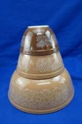 Pyrex Woodland Brown (3) Bowls #404, #402, #401 Nesting Mixing Bowls  (S9)