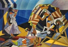 Sulla spiaggia Gino Severini 1912 stampa arte modernista futurista italiana
