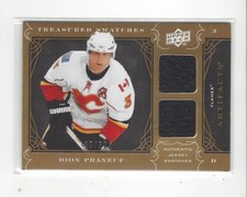 2009-10 Artifacts Treasured Swatches Dion Phaneuf JERSEY Flames /199 