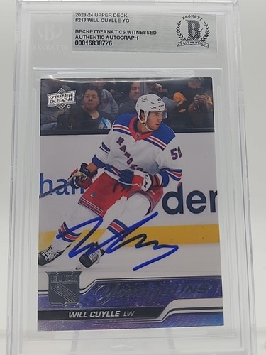 2023-24 Upper Deck #213 Will Cuylle Young Guns RC AUTOGRAPHED Signed - Beckett
