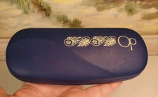Eyeglass Hard Clamshell Case OP Ocean Pacific Blue Leaf Design retro