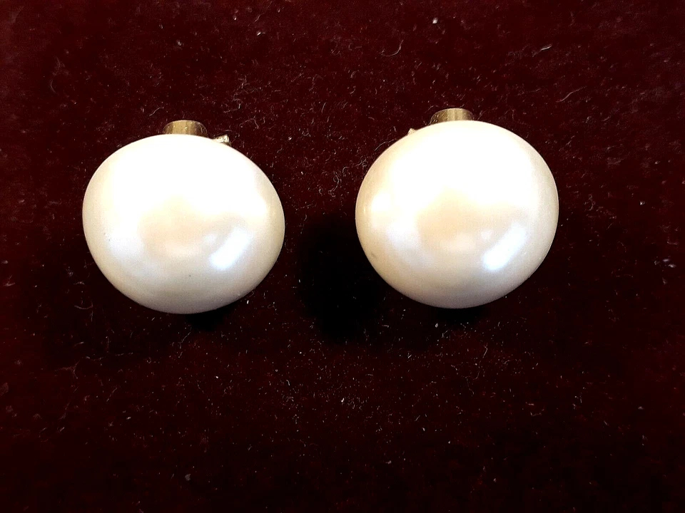 Alte Manschettenknöpfe, Perlen, vergoldet, 1960er, Herrenschmuck, stilvoll,Retro - Bild 2 von 4