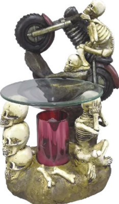 Skeleton Skulls Motorcycle Burner Wax Tart Scent Oil Candle Warmer Electric