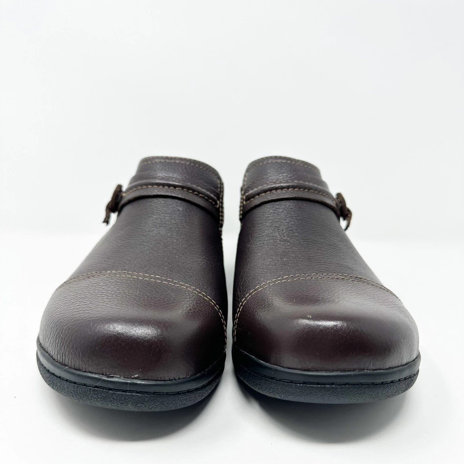 Scarpe slip on donna Clarks Cheyn Madi 9 5 W pelle marrone comode minimaliste