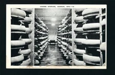 Monroe Wisconsin WI 1945 Martys Cheese Plant, 100s of Wheels in Storage Racks