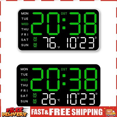 Digital Alarm Clock Boarderless Wall-mounted Clock Multifunctional for Students 