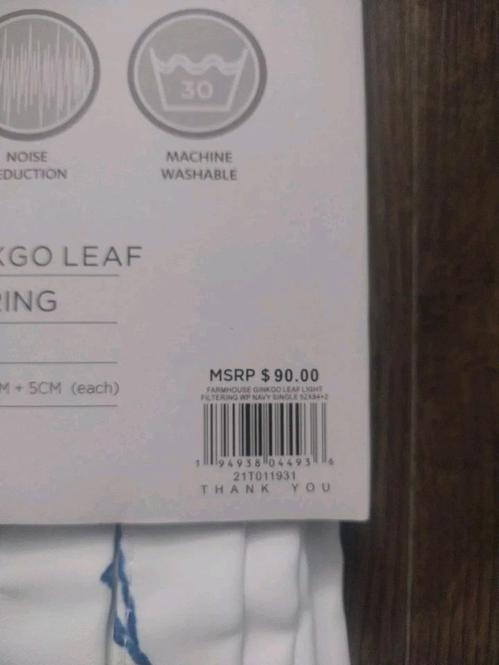 Paneles de cortina de hoja de ginkgo de 52x84" con filtro de luz de decoración exuberante* precio de venta sugerido por el fabricante 90 USD cada uno Foto 3 de 4