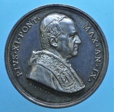 PIO XI MEDAGLIA ANNUALE 1930 ROMA ARGENTO SILVER COIN NUMISMATICA COLLEZIONE