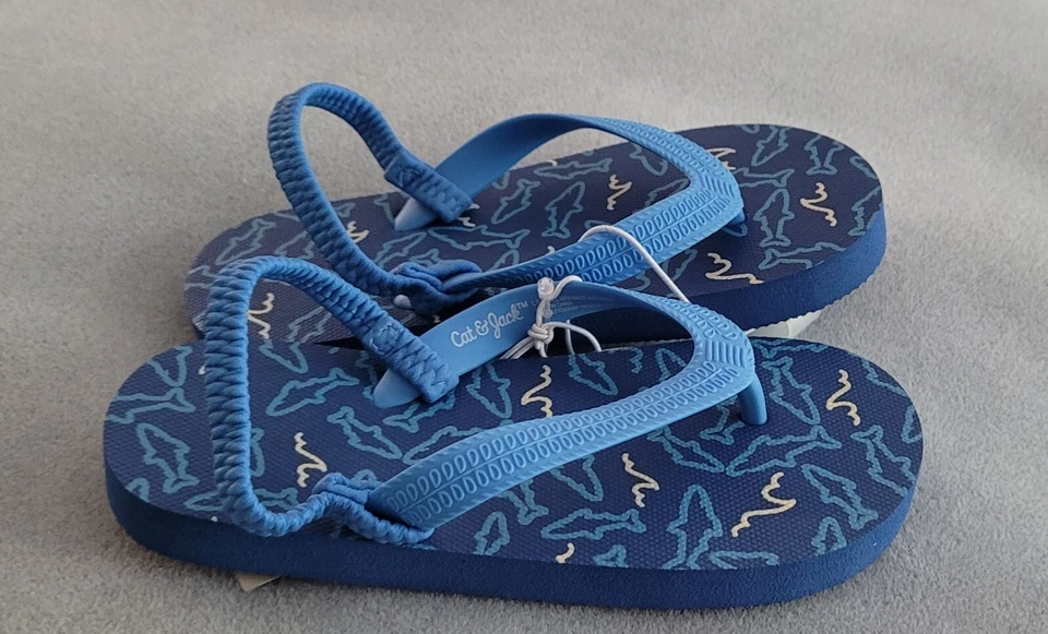 CAT&JACK Toddler Adrian Sandals/Flip Flops w/Back Elastic Strap-Sz 9/10 New! - Image 3 of 4