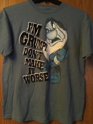 Grumpy - “I’m Grumpy- Don’t Make It Worse” - Blue Shirt - Disney - L(42 ...