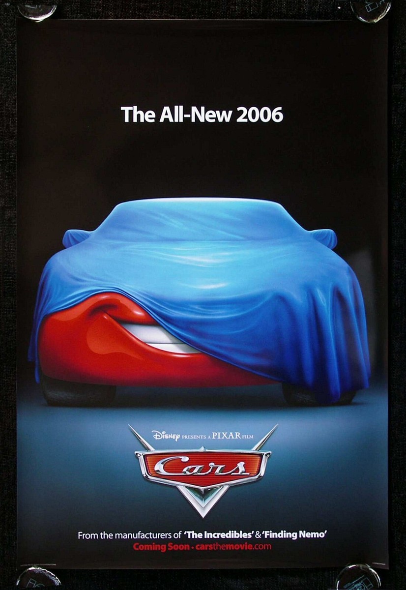 2006 Disney Pixar Cars ORIGINAL Movie Poster 27X40 Lightning McQueen ADV  Glossy