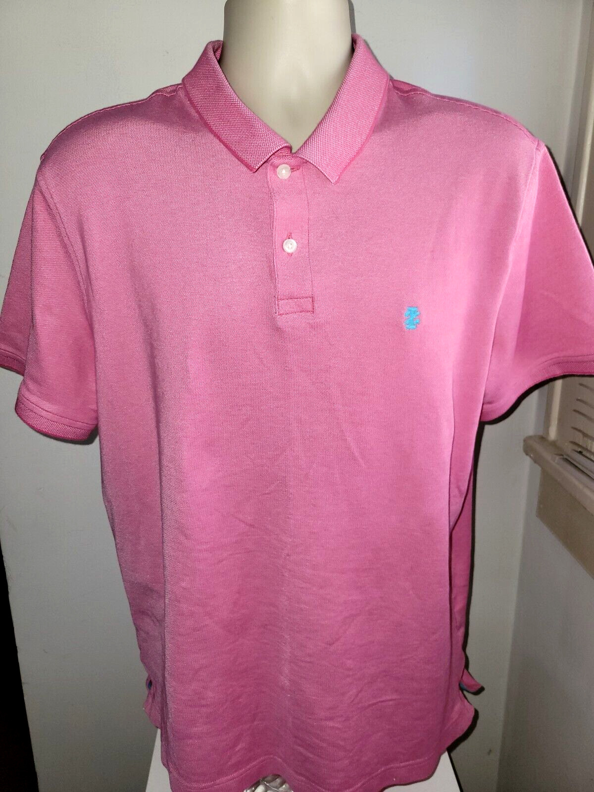 IZOD Advantage Performance Stretch Solid Pink Pol… - image 1