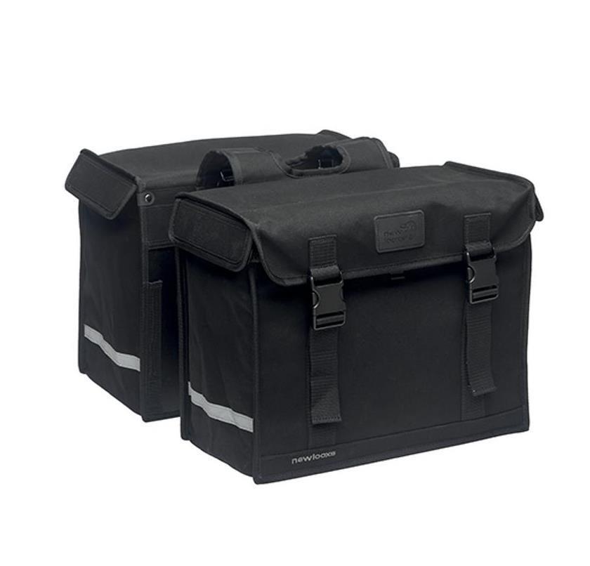 Sacoche vélo porte-bagages double pont 66L New Looxs imperméable noire