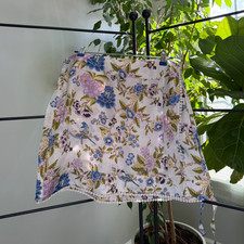 Anthropologie Maeve White Multicolor Floral Mini Skirt US 14 NWT
