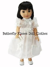 Doll Clothes For 14" Wellie Wishers First Communion Dress Set 3pc