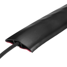 Floor Cord Cover 4ft, Extension Cord Hider for Floor Cable Management Black