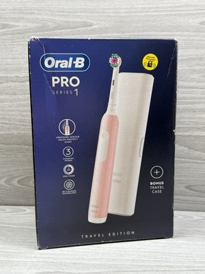 ORAL-B PRO SERIES 1 ELEKTRISCHE ZAHNBÜRSTE TRAVEL EDITION - PINK / WEISS - NEU