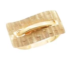 14k GOLD Vintage Ring Brutalist Textured Statement Design Band  Sz 6.5  GR1120