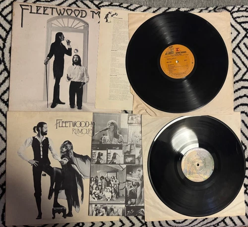 Lot 2 Fleetwood Mac Vinyl LPs - Self-Titled  & Rumors / W/ Inserts 1st Pressings