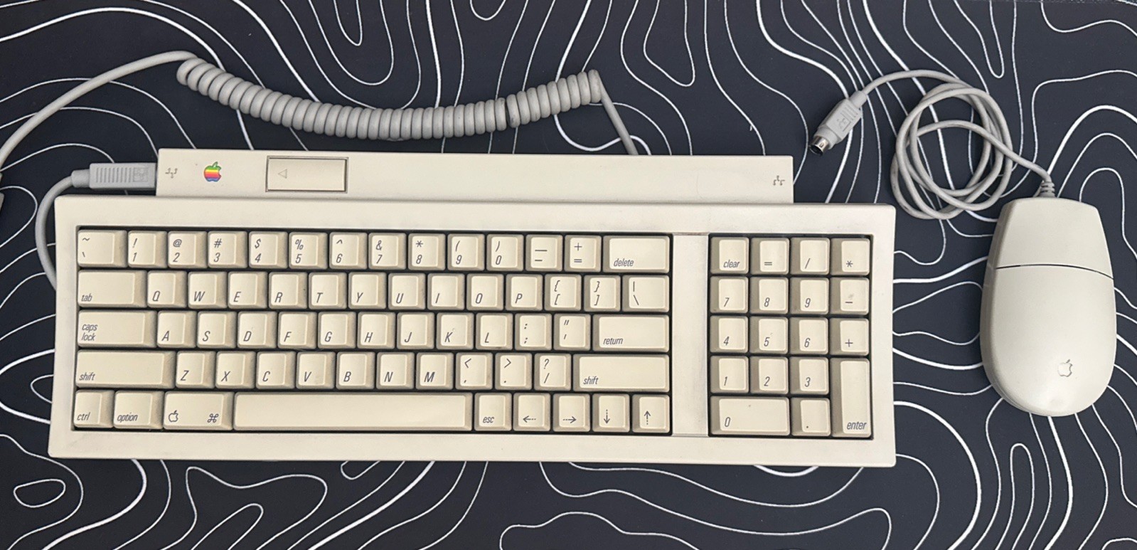 Vintage Apple Computer M0487 Keyboard II And Apple Desktop Bus Mouse II