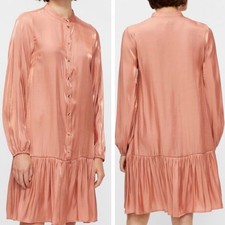YAS Shirt Dress Large Womens Peachy Long Sleeve Flounce Drop Waist Knee Length
