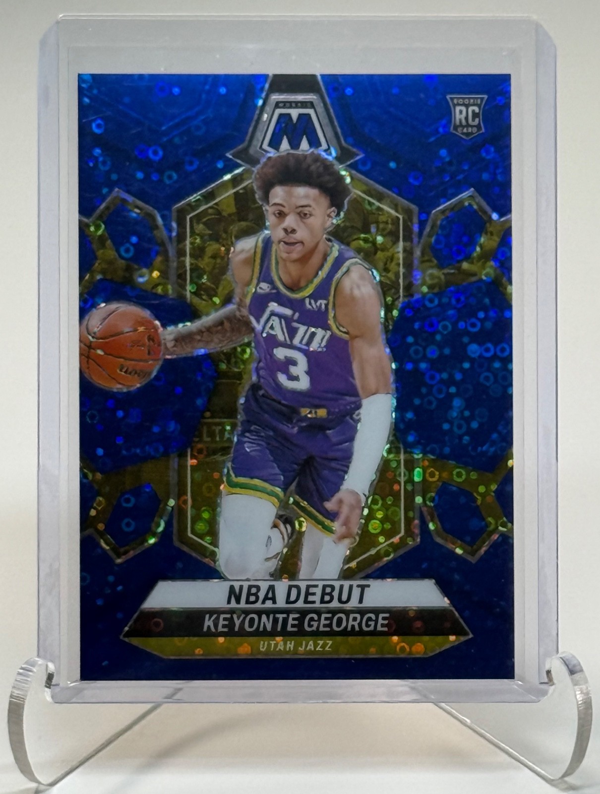 Keyonte George 2023-24 Mosaic Blue Fast Break Prizm /85 #251 Utah Jazz RC