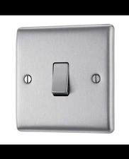 Image of BG Nexus Metal NBS12 - Stainless Steel Brushed Chrome Single Switch 1 Gang 2 Way