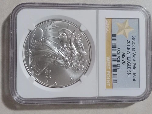2013 (W) Silver Eagle MS70 STRUCK AT WEST POINT MINT NGC CERTIFIED