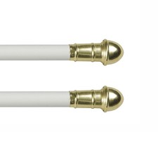 16-28 in Adjustable Petite Cafe Curtain Rod 2 Pack 7/16 Diameter White