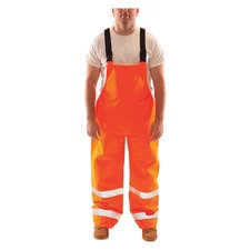 Tingley O24129 Hi-Visibility Rain Bib Overall, Polyester/Polyurethane, 32 In