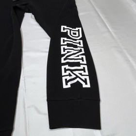 Victoria Secret Pink Women L Black Jogger Sweatpants Everyday Skinny Lounge Cozy