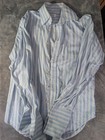 Baumler blau gestreiftes Herren Doppelmanschettenhemd 15" 100 % Baumwolle