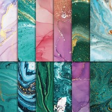 48 Sheets Marbling Pattern Scrapbook Paper 11x11" for Crafts & DIY Projects