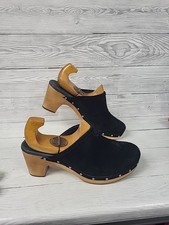 Ugg Australia Black Suede Slip On Cloggs Wooden Sole Stud Detail Size UK6.5.PP