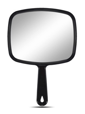 OMIRO Hand Mirror, All Black Handheld Mirror with Handle, 6.6'' W x 9.3'' L