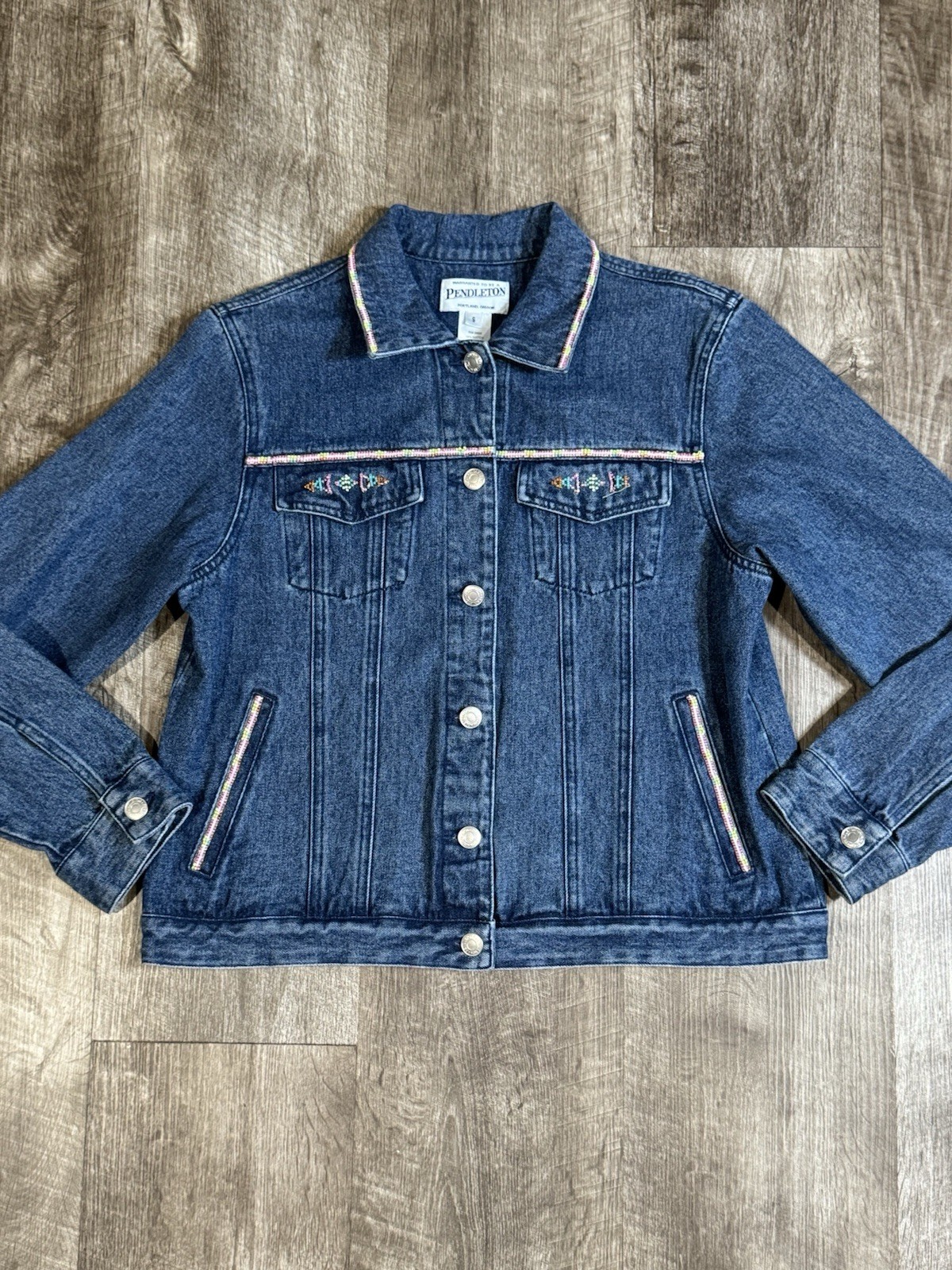 Pendleton Jean Jacket Beaded western button down … - image 2