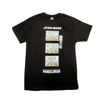 Star Wars The Mandalorian The Child BABY YODA Protect Attack Snack Shirt Medium 