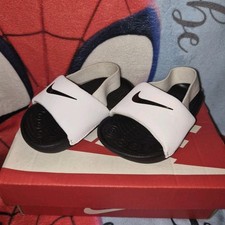 Nike Kawa Slide SE TD Sandals White Black Synthetic Unisex Baby US 4C