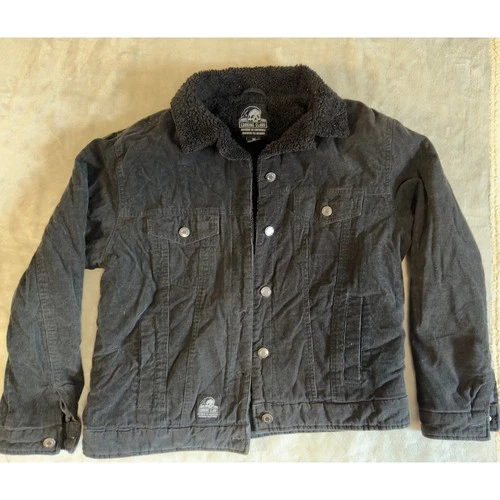 Lurking Class Corduroy Trucker Jacket Mens M Black Good Sherpa Lined Graphic - product listing photo