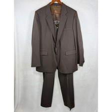 Givenchy Gentleman Paris Brown 3 Piece Suit Blazer Vest Pants Mens 38W Vintage
