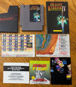 oval seal rpg Dragon Warrior IV complete in box nintendo 4 nes maps factory MINT