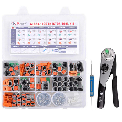 Deutsch Connector Kit, DTM 2 3 4 6 8 12 Pin Connectors with Deutsch Crimp Tool A