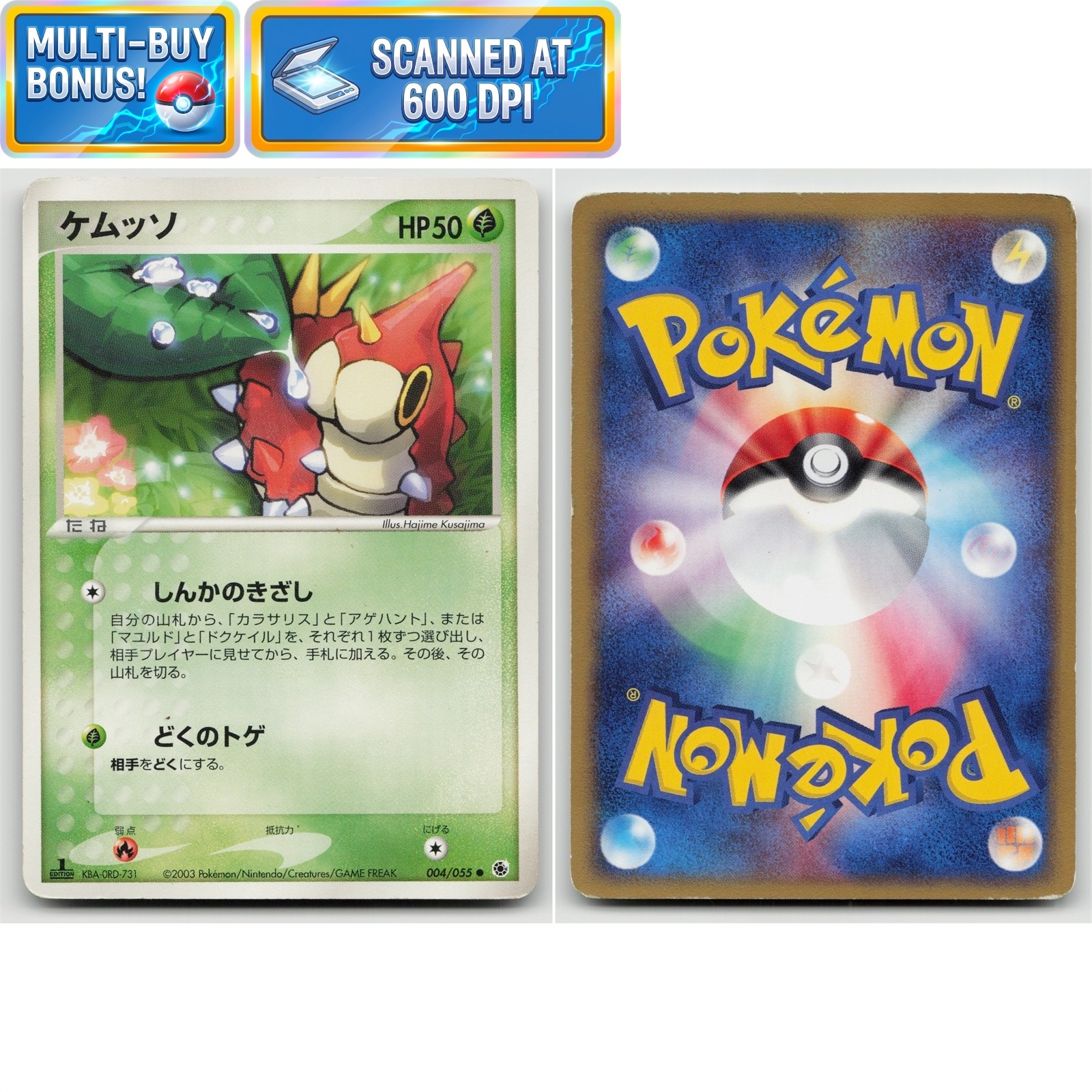 Wurmple 1st Edition 004/055 ADV Expansion Pack LP Japanese Pokémon TCG Card