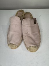 Tory Burch Suede Espadrille Mules Pink Size 9 Pre-Owned