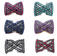 Easy combs 6 Pcs Beaded Hair Comb Random color Stretch available